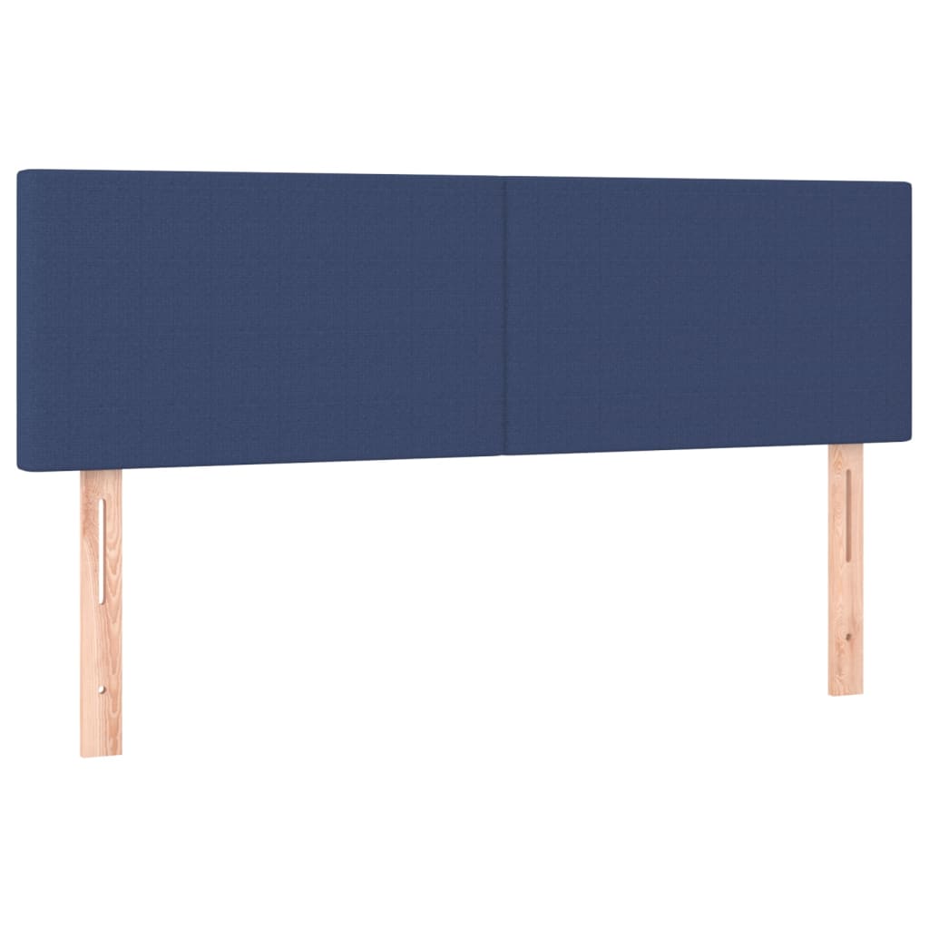 vidaXL Κρεβάτι Boxspring με Στρώμα & LED Μπλε 140x200 εκ. Υφασμάτινο