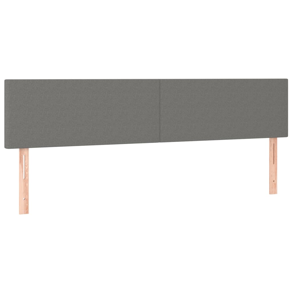 vidaXL Κρεβάτι Boxspring με Στρώμα & LED Σκ.Γκρι 160x200 εκ Υφασμάτινο