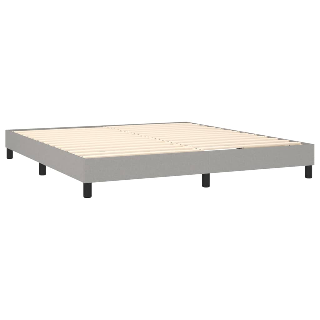 vidaXL Κρεβάτι Boxspring με Στρώμα & LED Αν.Γκρι 180x200 εκ Υφασμάτινο