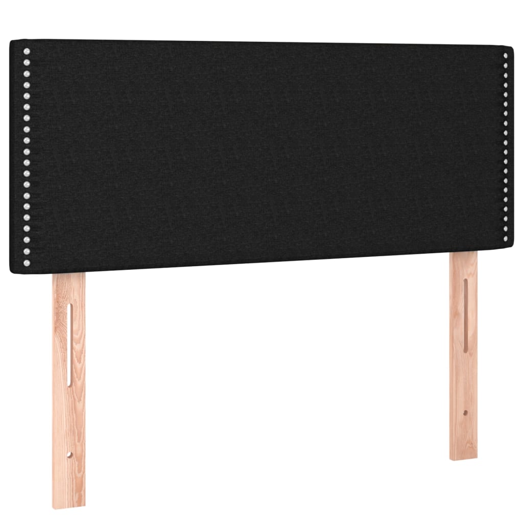 vidaXL Κρεβάτι Boxspring με Στρώμα & LED Μαύρο 90x190 εκ. Υφασμάτινο