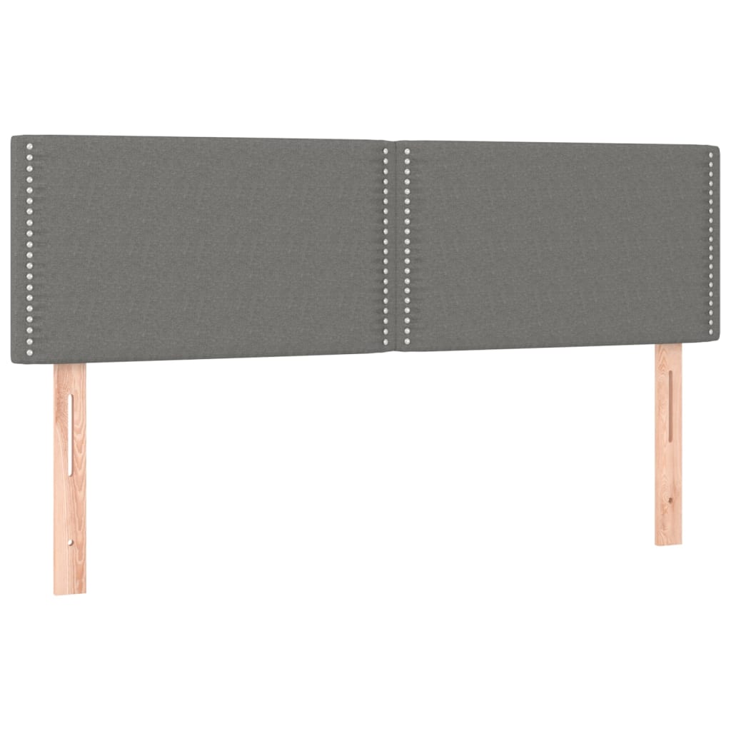 vidaXL Κρεβάτι Boxspring με Στρώμα & LED Σκ.Γκρι 140x190 εκ Υφασμάτινο