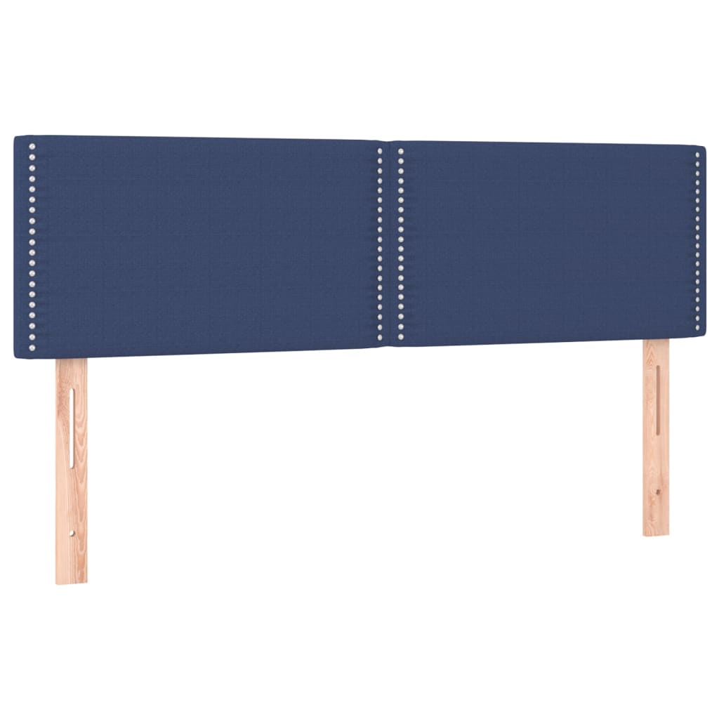 vidaXL Κρεβάτι Boxspring με Στρώμα & LED Μπλε 140x200 εκ. Υφασμάτινο