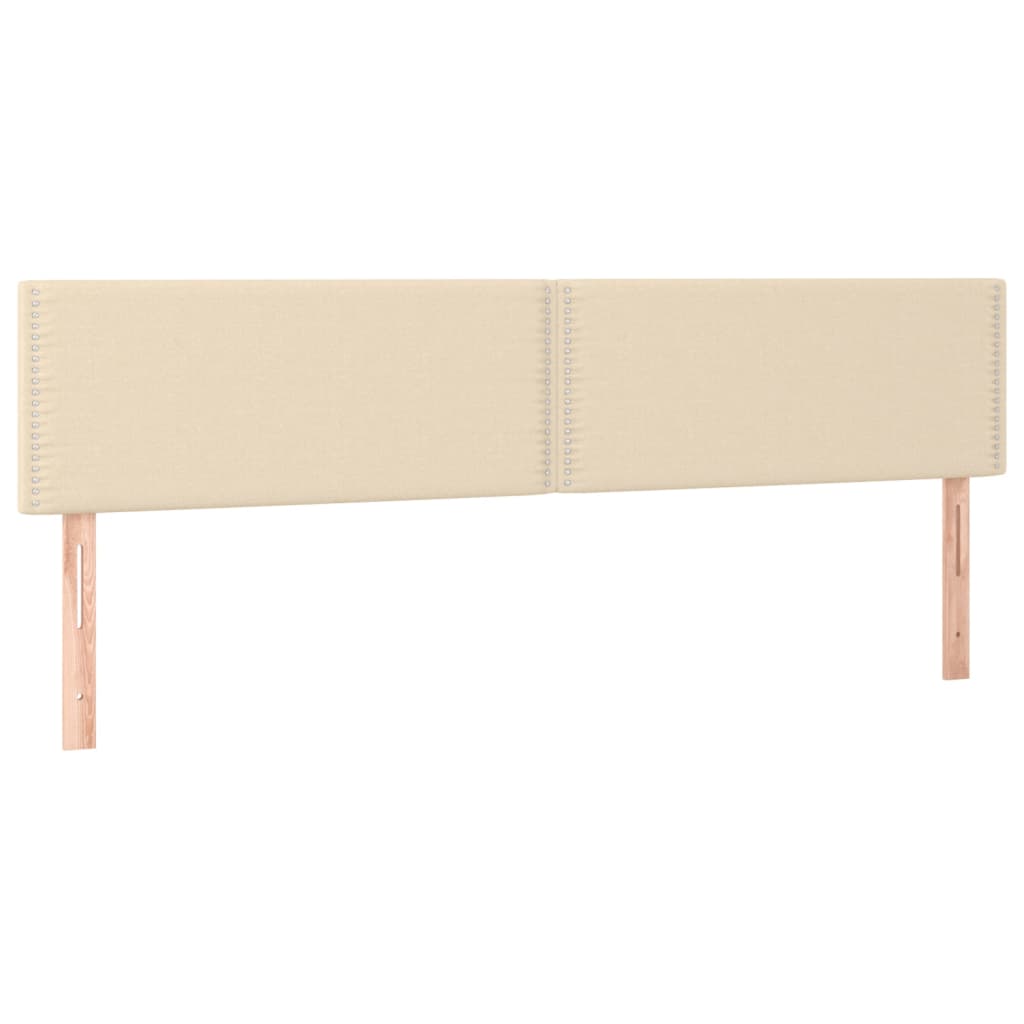 vidaXL Κρεβάτι Boxspring με Στρώμα & LED Κρεμ 180x200 εκ. Υφασμάτινο