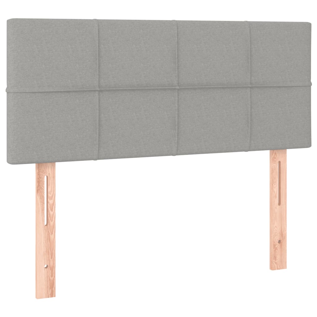 vidaXL Κρεβάτι Boxspring με Στρώμα & LED Αν.Γκρι 80x200 εκ. Υφασμάτινο