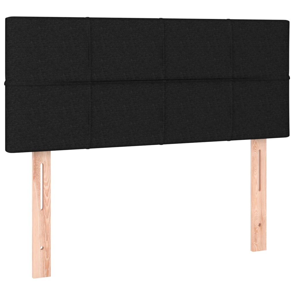 vidaXL Κρεβάτι Boxspring με Στρώμα & LED Μαύρο 100x200 εκ. Υφασμάτινο