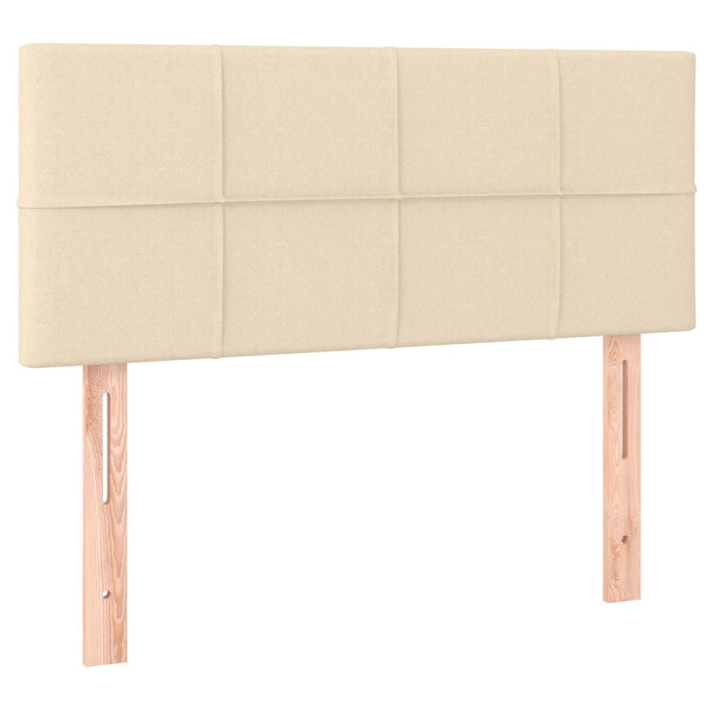 vidaXL Κρεβάτι Boxspring με Στρώμα & LED Κρεμ 120x200 εκ. Υφασμάτινο