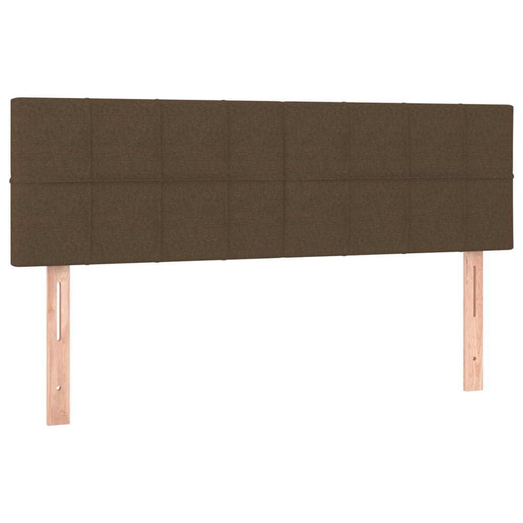 vidaXL Κρεβάτι Boxspring με Στρώμα & LED Σκ.Καφέ 140x200 εκ Υφασμάτινο