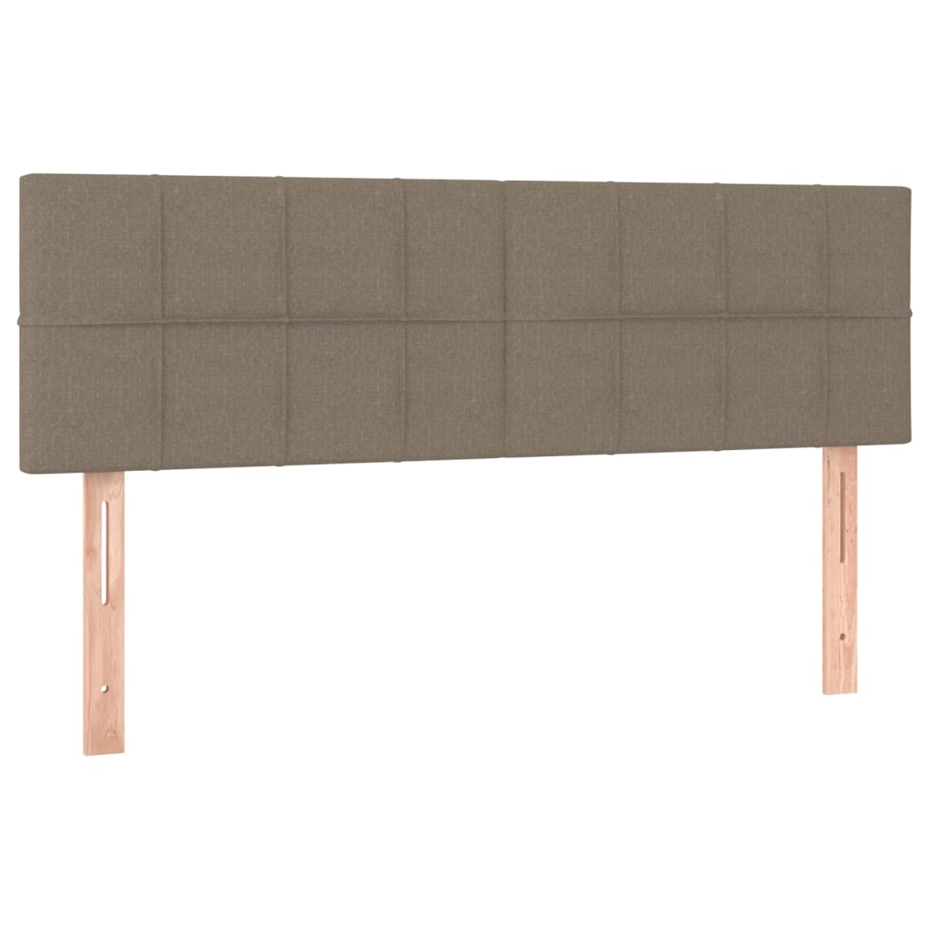 vidaXL Κρεβάτι Boxspring με Στρώμα & LED Taupe 140x200 εκ. Υφασμάτινο