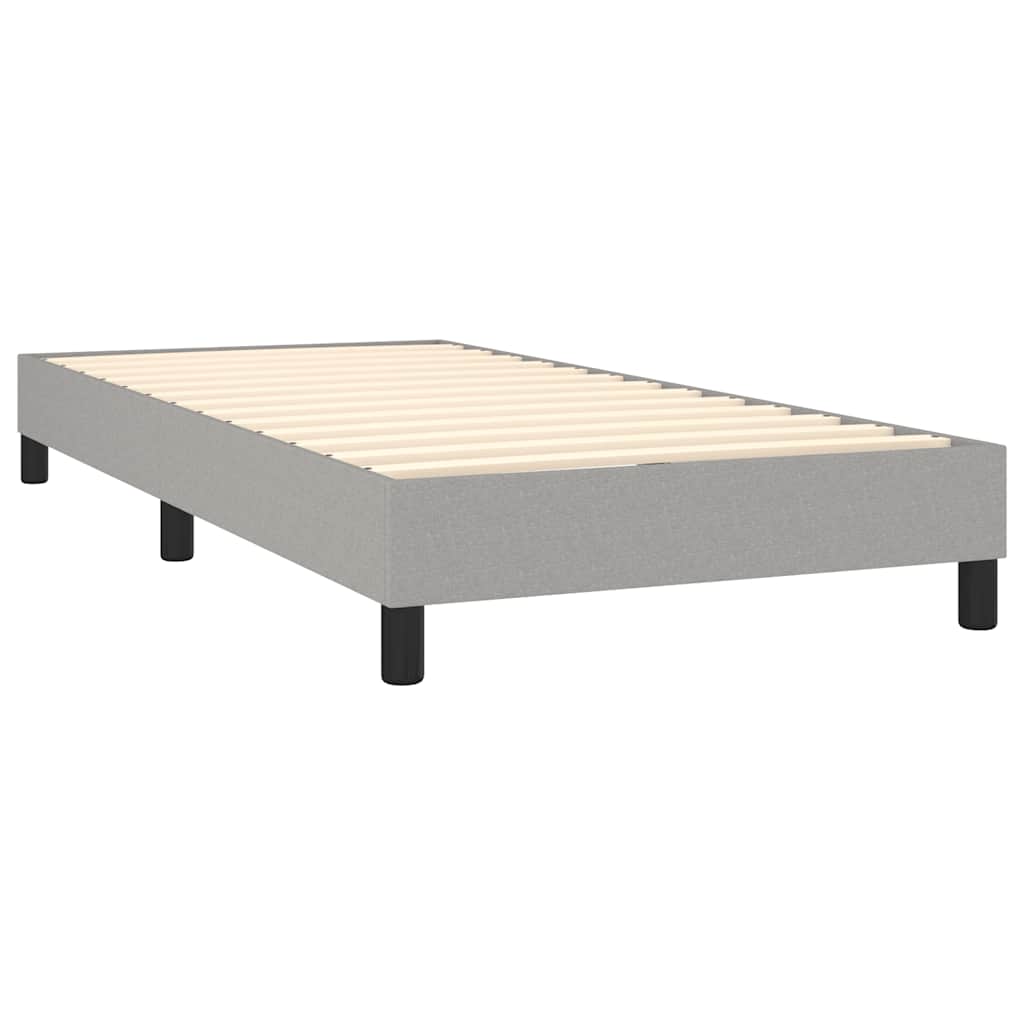 vidaXL Κρεβάτι Boxspring με Στρώμα & LED Αν.Γκρι 80x200 εκ. Υφασμάτινο