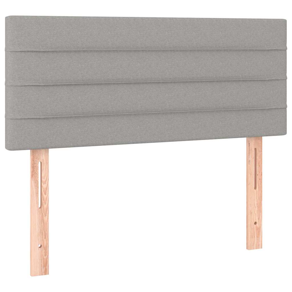 vidaXL Κρεβάτι Boxspring με Στρώμα & LED Αν.Γκρι 80x200 εκ. Υφασμάτινο