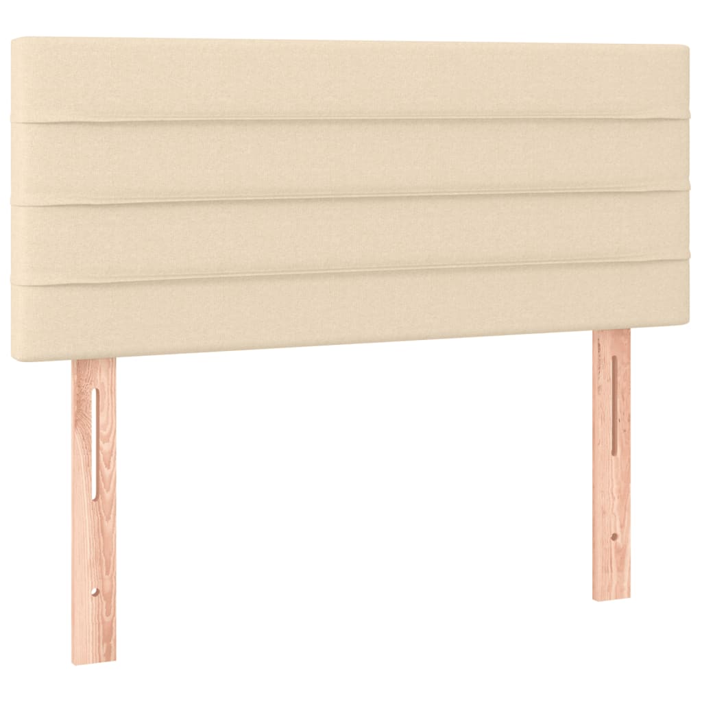 vidaXL Κρεβάτι Boxspring με Στρώμα & LED Κρεμ 80x200 εκ. Υφασμάτινο