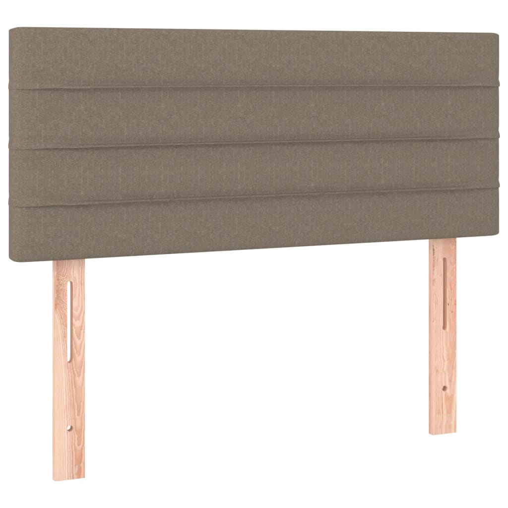 vidaXL Κρεβάτι Boxspring με Στρώμα & LED Taupe 90x190 εκ. Υφασμάτινο