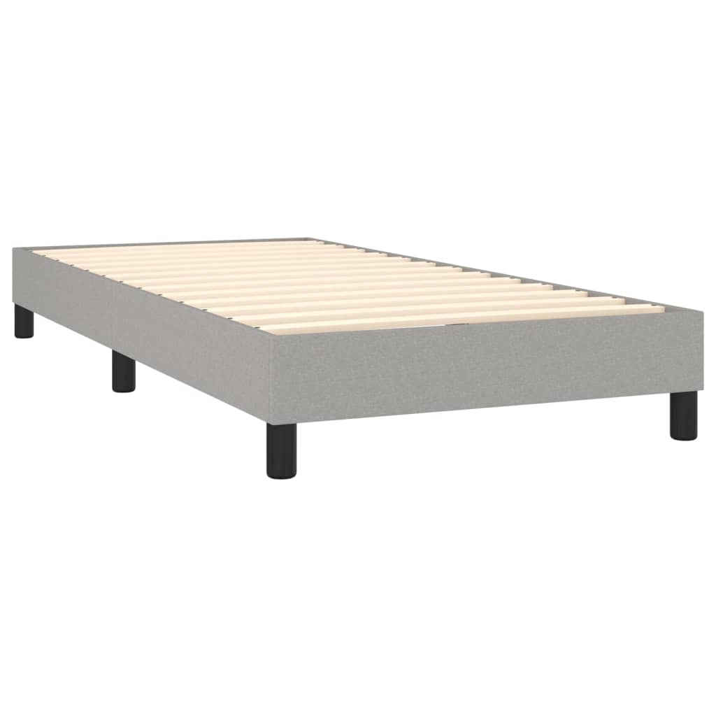 vidaXL Κρεβάτι Boxspring με Στρώμα & LED Αν.Γκρι 90x200 εκ. Υφασμάτινο