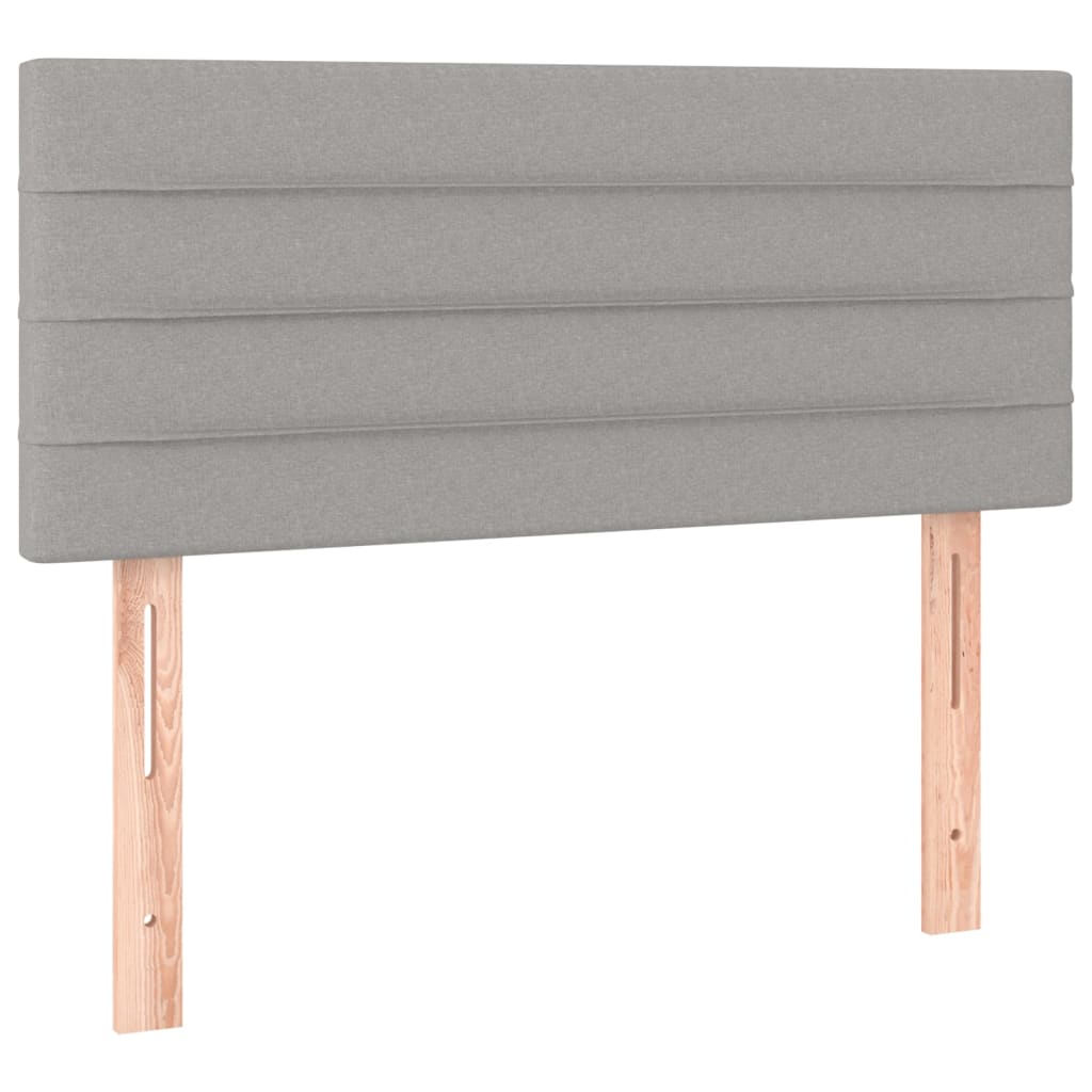 vidaXL Κρεβάτι Boxspring με Στρώμα & LED Αν.Γκρι 90x200 εκ. Υφασμάτινο