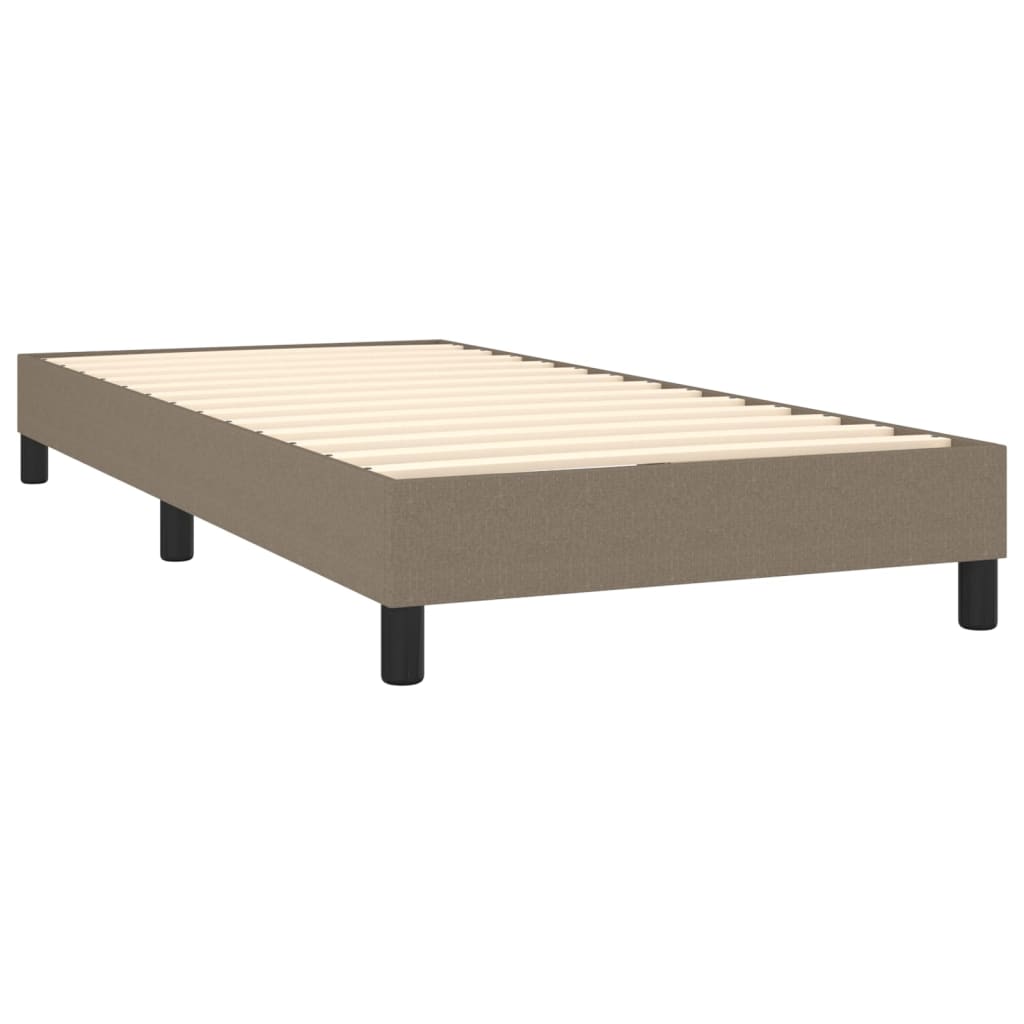 vidaXL Κρεβάτι Boxspring με Στρώμα & LED Taupe 100x200 εκ. Υφασμάτινο