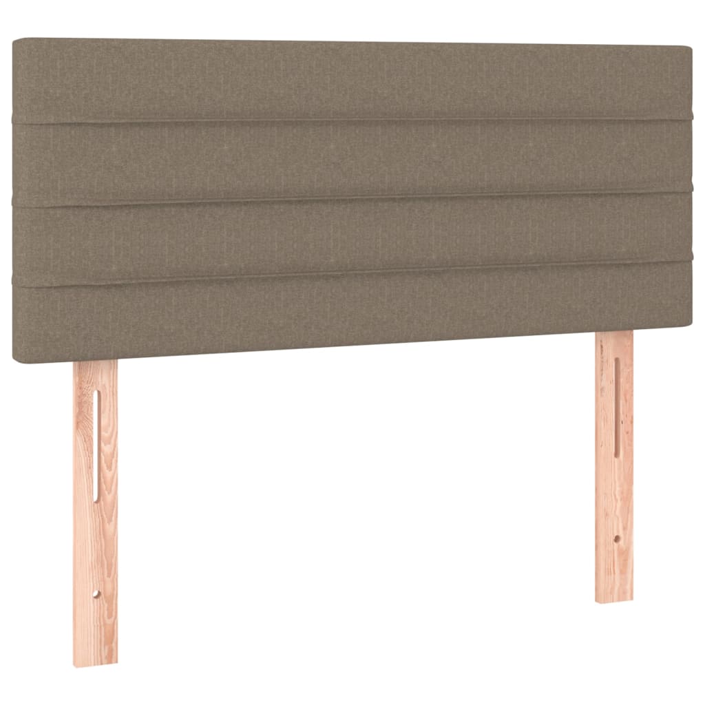 vidaXL Κρεβάτι Boxspring με Στρώμα & LED Taupe 100x200 εκ. Υφασμάτινο