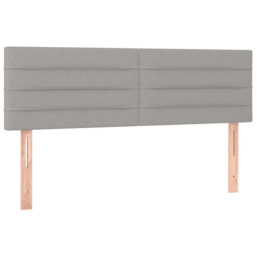 vidaXL Κρεβάτι Boxspring με Στρώμα & LED Αν.Γκρι 140x190εκ. Υφασμάτινο
