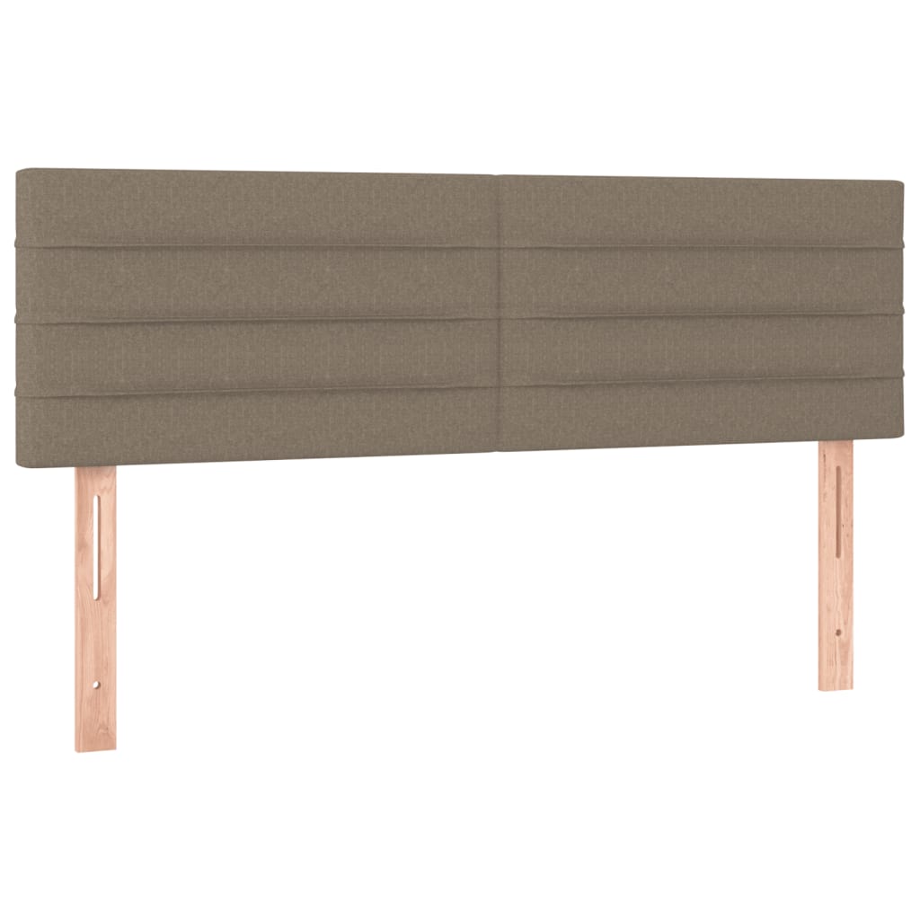 vidaXL Κρεβάτι Boxspring με Στρώμα & LED Taupe 140x190 εκ. Υφασμάτινο