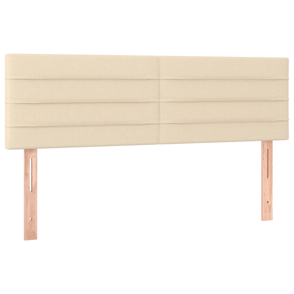 vidaXL Κρεβάτι Boxspring με Στρώμα & LED Κρεμ 140x190 εκ. Υφασμάτινο