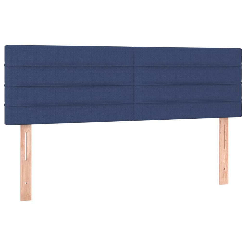 vidaXL Κρεβάτι Boxspring με Στρώμα & LED Μπλε 140x190 εκ. Υφασμάτινο