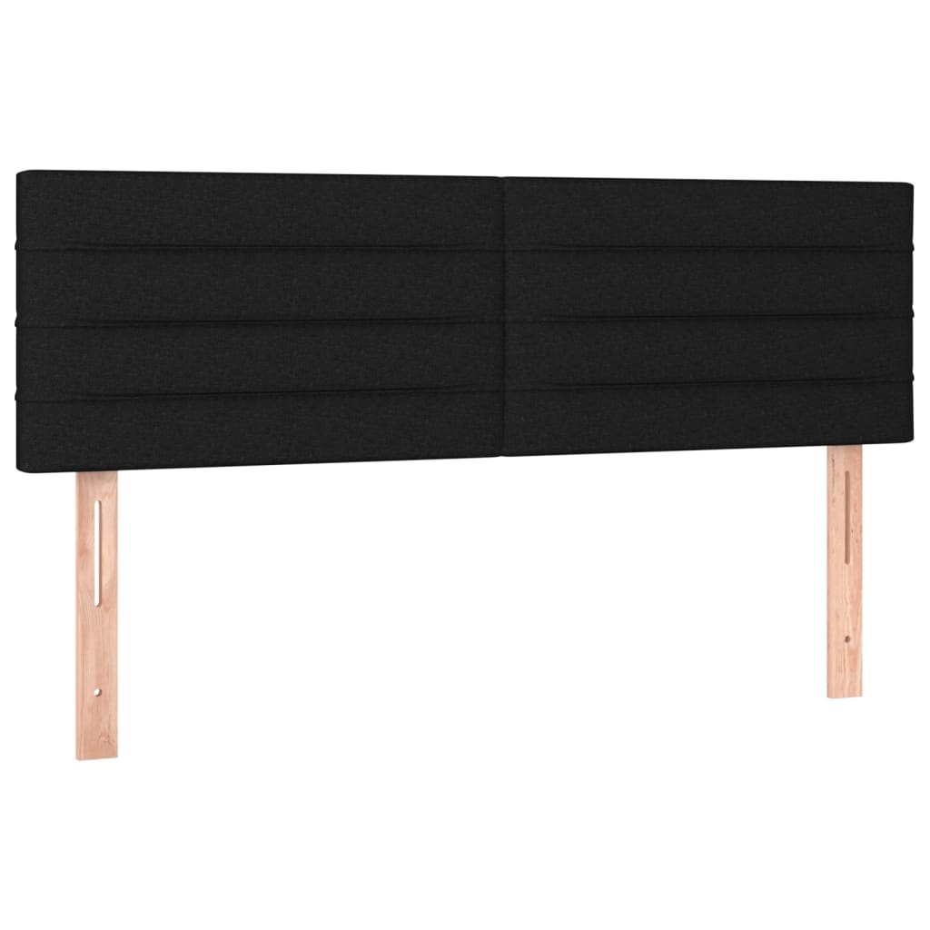 vidaXL Κρεβάτι Boxspring με Στρώμα & LED Μαύρο 140x200 εκ. Υφασμάτινο