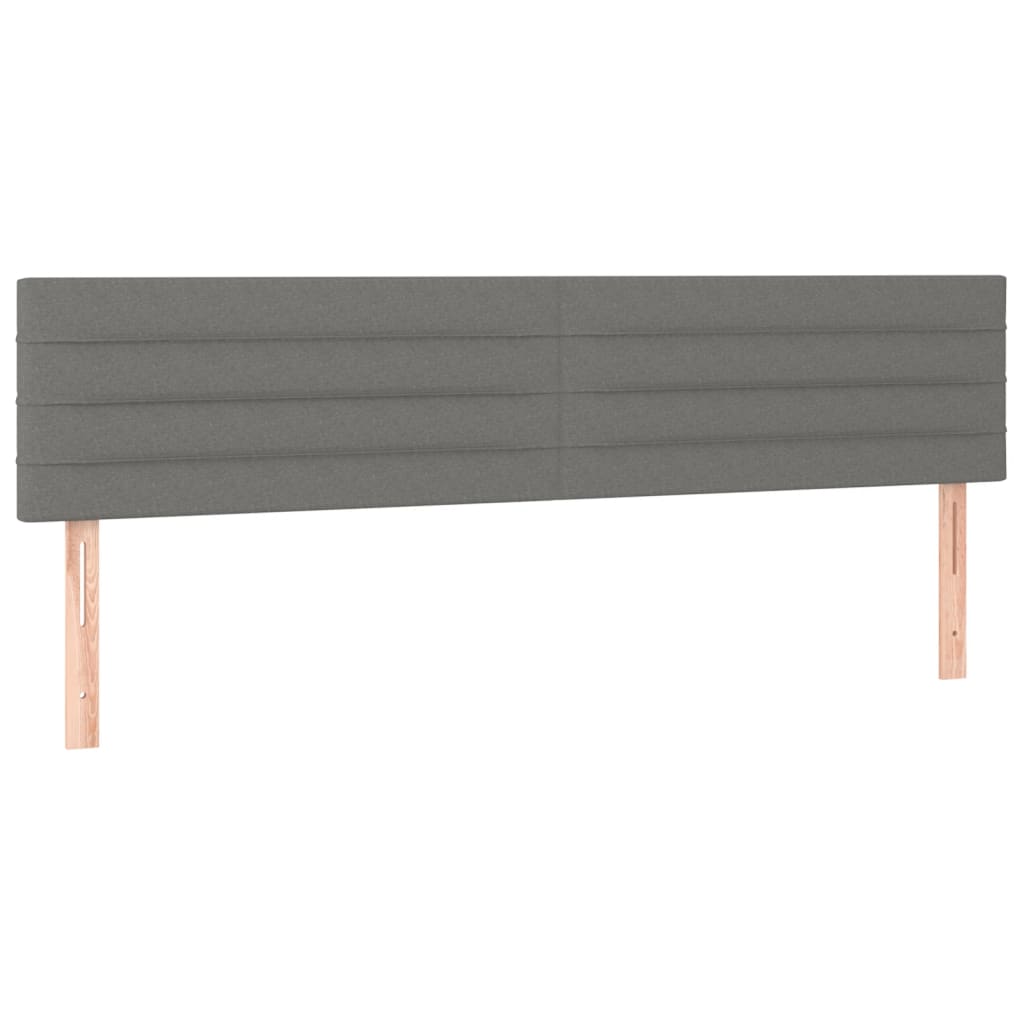 vidaXL Κρεβάτι Boxspring με Στρώμα & LED Σκ.Γκρι 200x200εκ. Υφασμάτινο