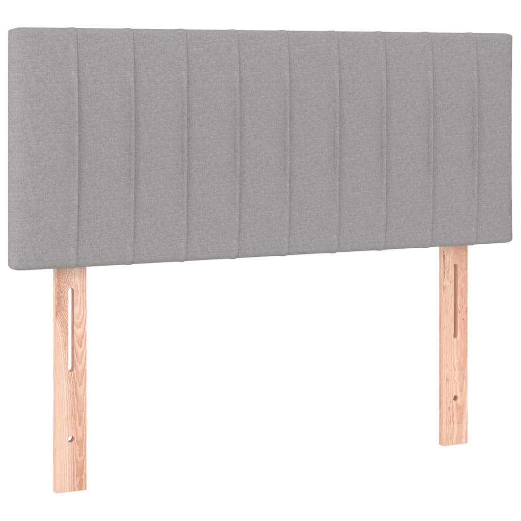 vidaXL Κρεβάτι Boxspring με Στρώμα & LED Αν.Γκρι 80x200 εκ. Υφασμάτινο