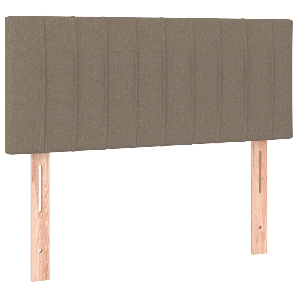 vidaXL Κρεβάτι Boxspring με Στρώμα & LED Taupe 80x200 εκ. Υφασμάτινο