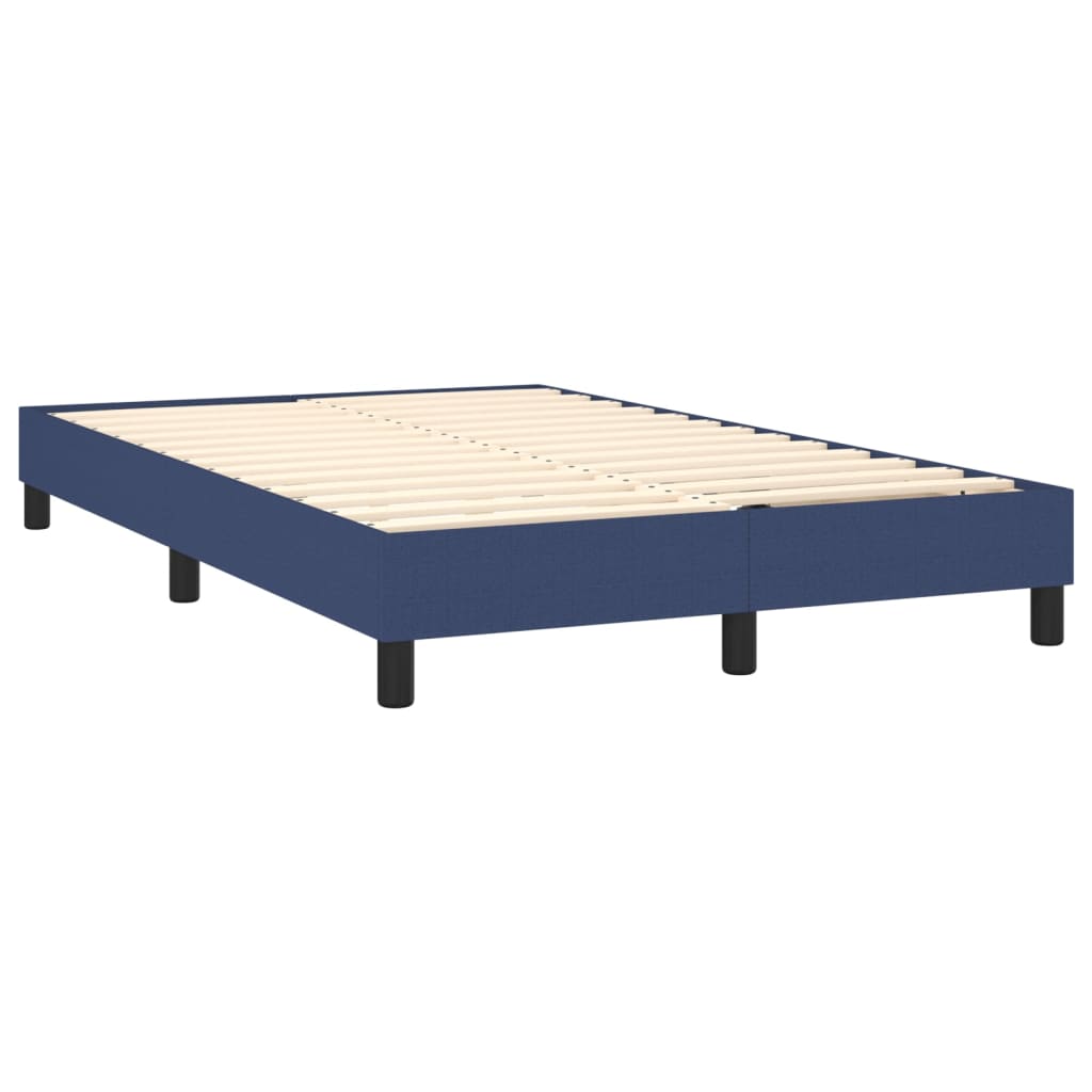 vidaXL Κρεβάτι Boxspring με Στρώμα & LED Μπλε 120x200 εκ. Υφασμάτινο