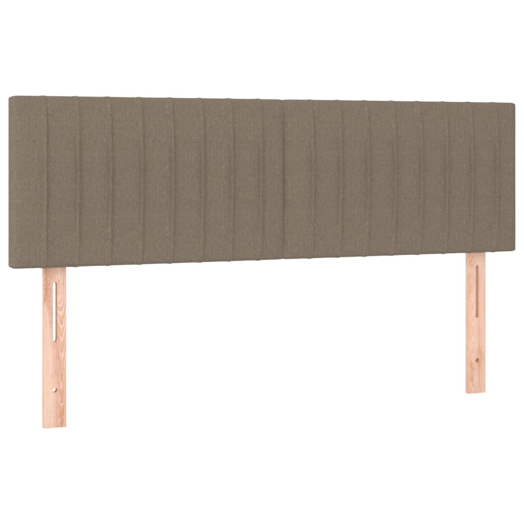 vidaXL Κρεβάτι Boxspring με Στρώμα & LED Taupe 140x200 εκ. Υφασμάτινο