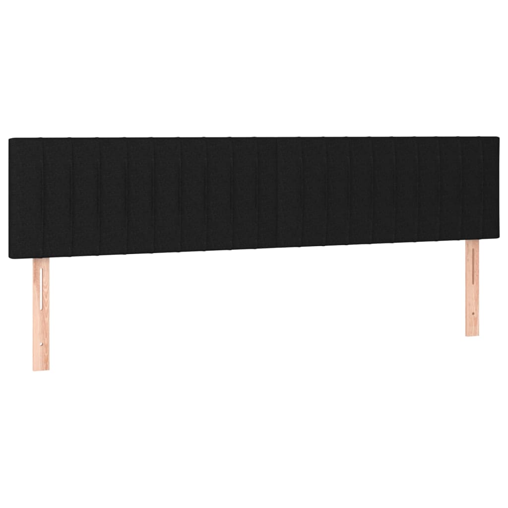 vidaXL Κρεβάτι Boxspring με Στρώμα & LED Μαύρο 180x200 εκ. Υφασμάτινο