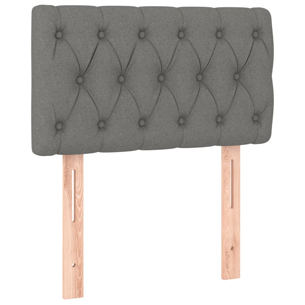 vidaXL Κρεβάτι Boxspring με Στρώμα & LED Σκ.Γκρι 80x200 εκ. Υφασμάτινο