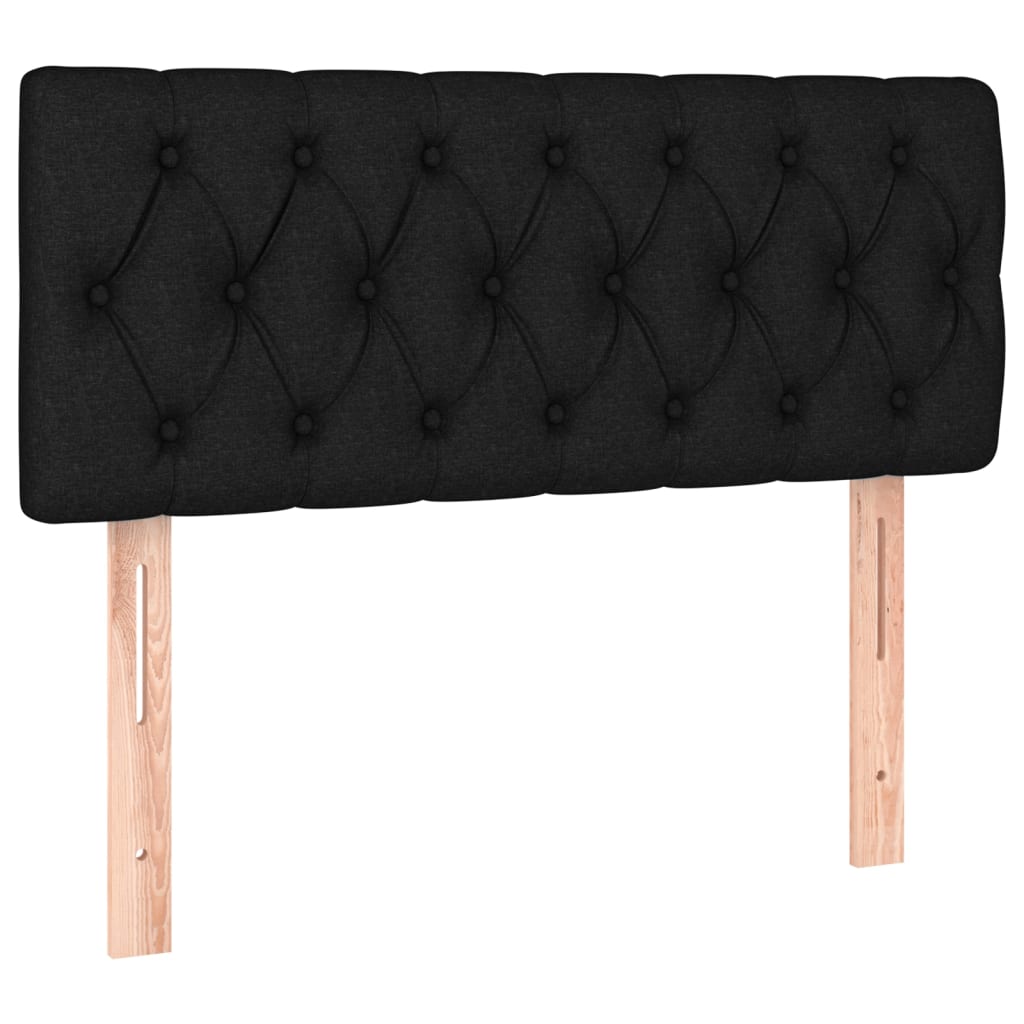 vidaXL Κρεβάτι Boxspring με Στρώμα & LED Μαύρο 90x200 εκ. Υφασμάτινο