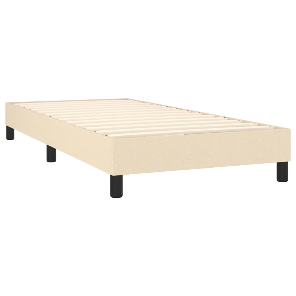 vidaXL Κρεβάτι Boxspring με Στρώμα & LED Κρεμ 100x200 εκ. Υφασμάτινο