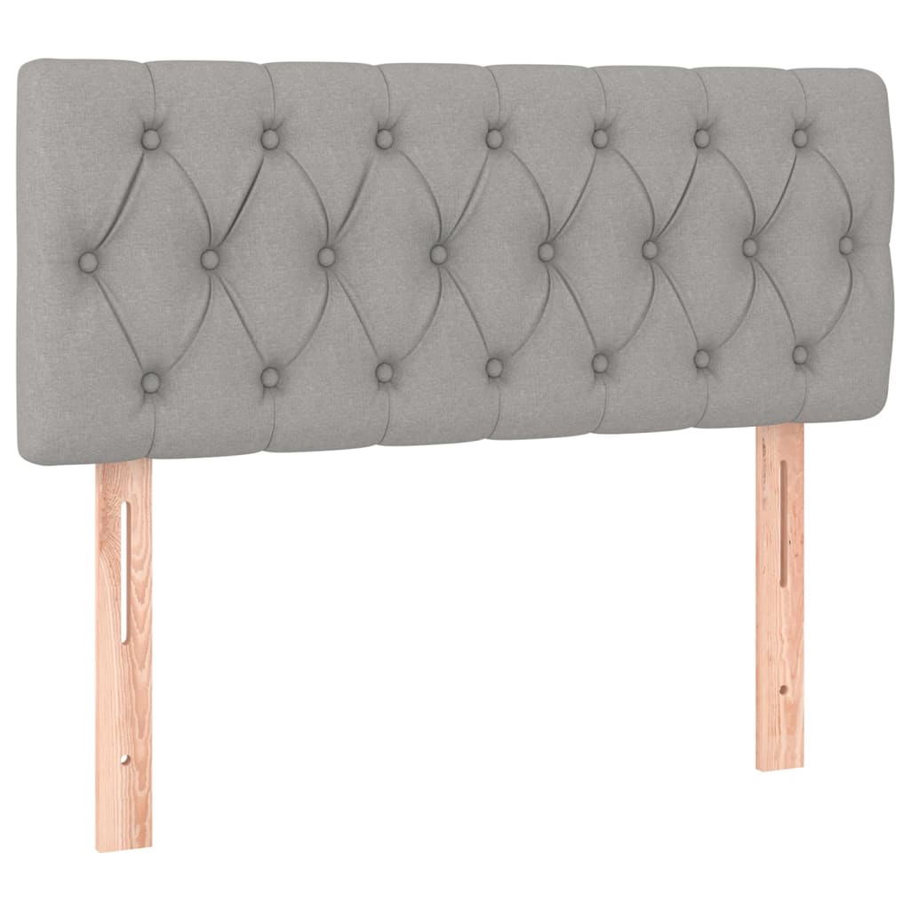 vidaXL Κρεβάτι Boxspring με Στρώμα & LED Αν.Γκρι 120x200 εκ Υφασμάτινο