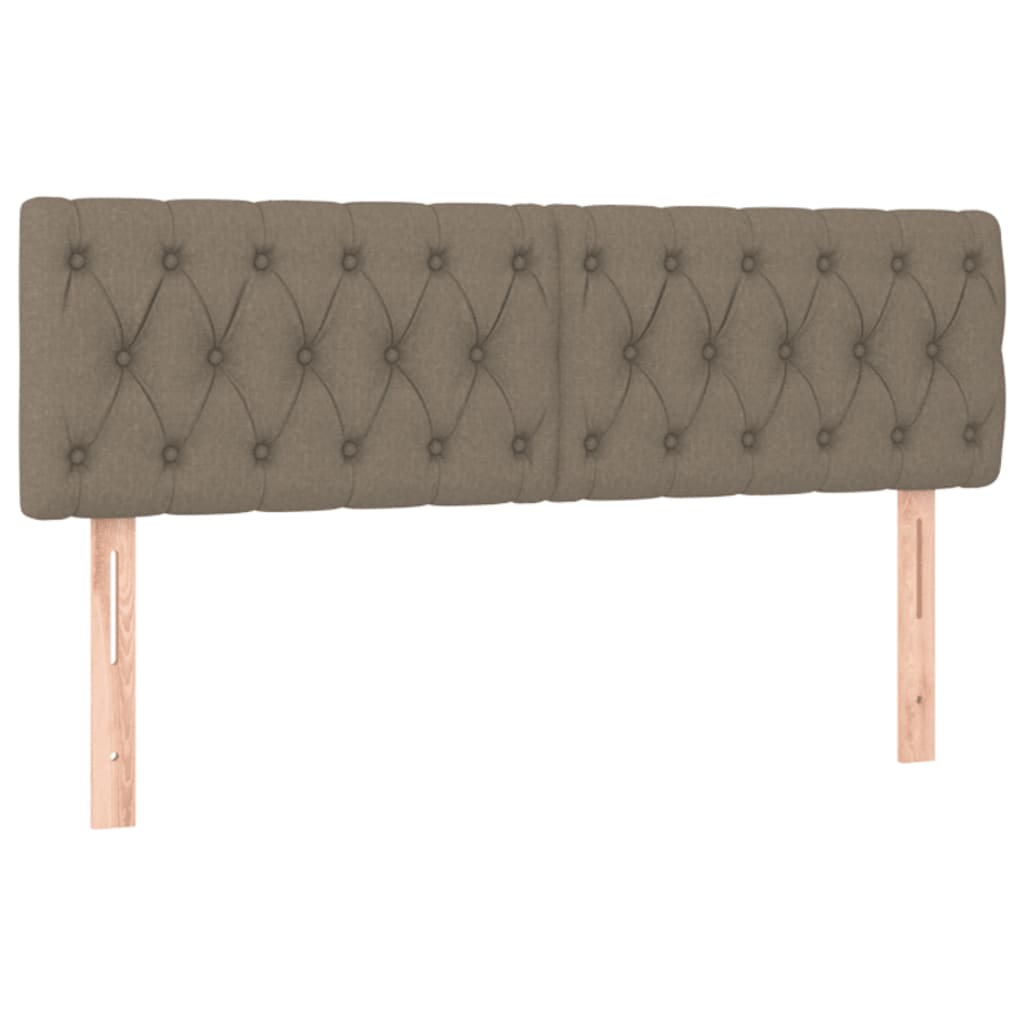 vidaXL Κρεβάτι Boxspring με Στρώμα & LED Taupe 140x190 εκ. Υφασμάτινο