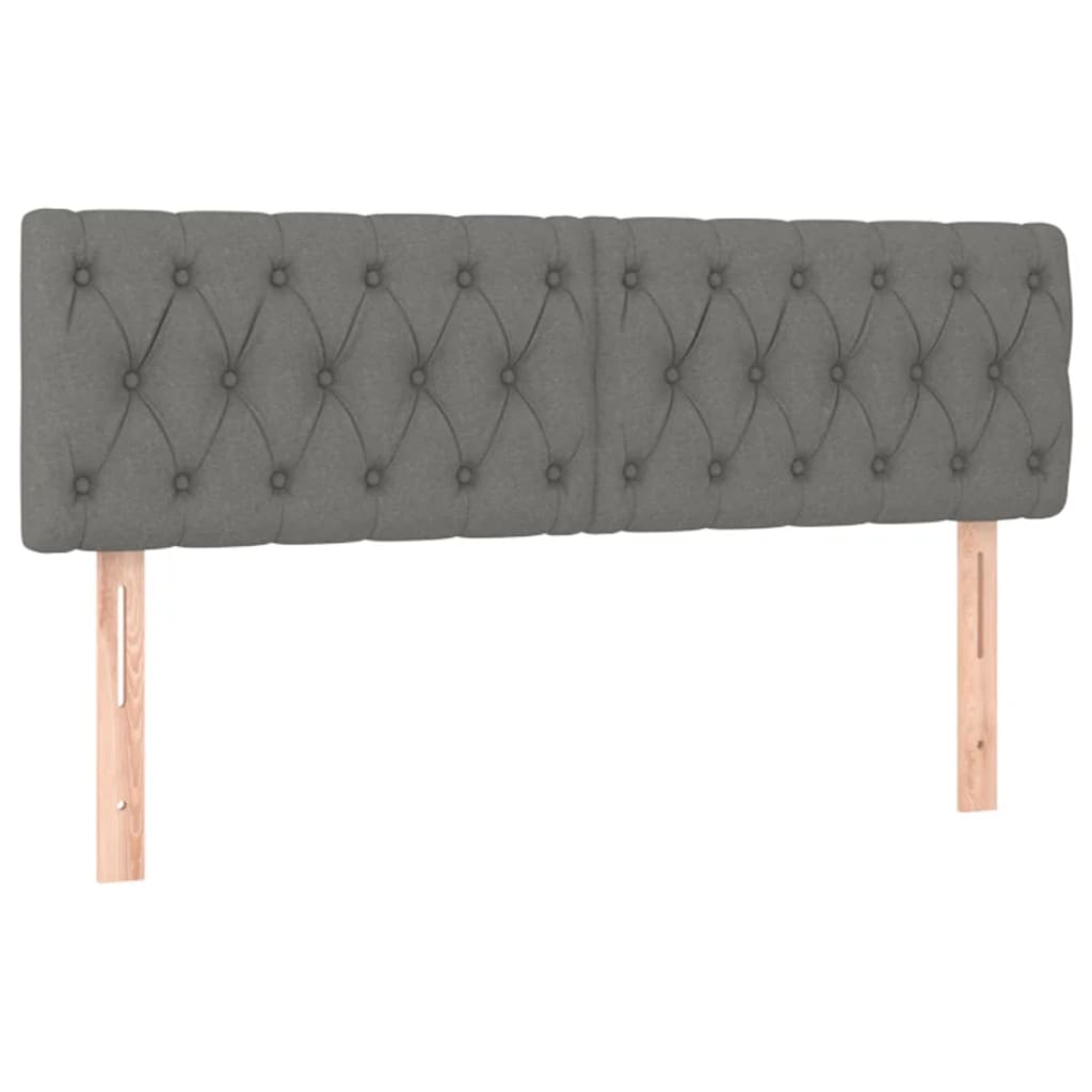 vidaXL Κρεβάτι Boxspring με Στρώμα & LED Σκ.Γκρι 140x200 εκ Υφασμάτινο