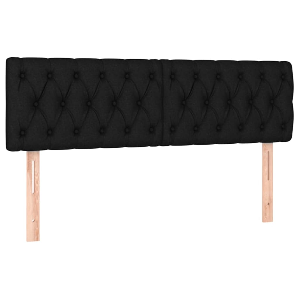 vidaXL Κρεβάτι Boxspring με Στρώμα & LED Μαύρο 140x200 εκ. Υφασμάτινο