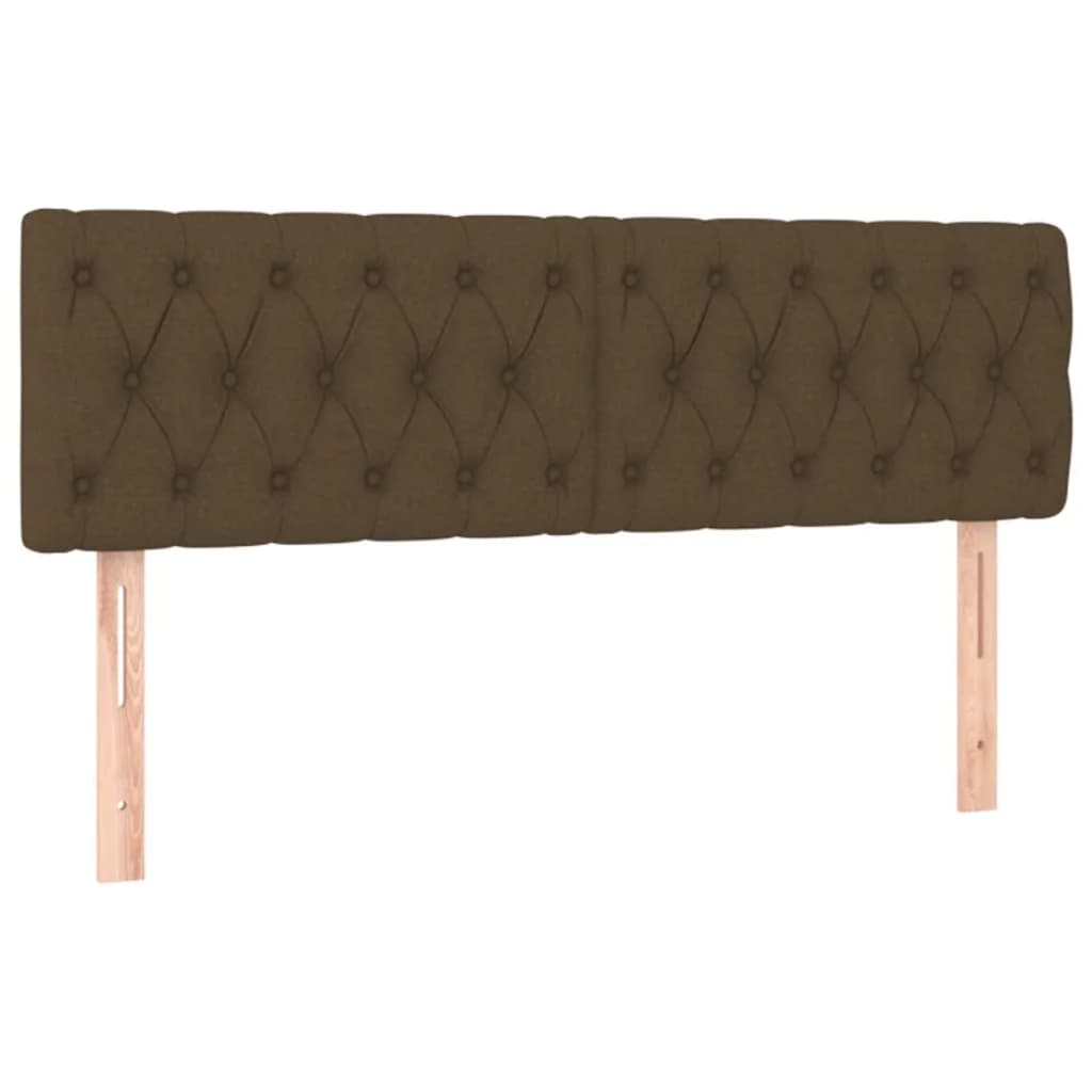 vidaXL Κρεβάτι Boxspring με Στρώμα & LED Σκ.Καφέ 140x200 εκ Υφασμάτινο