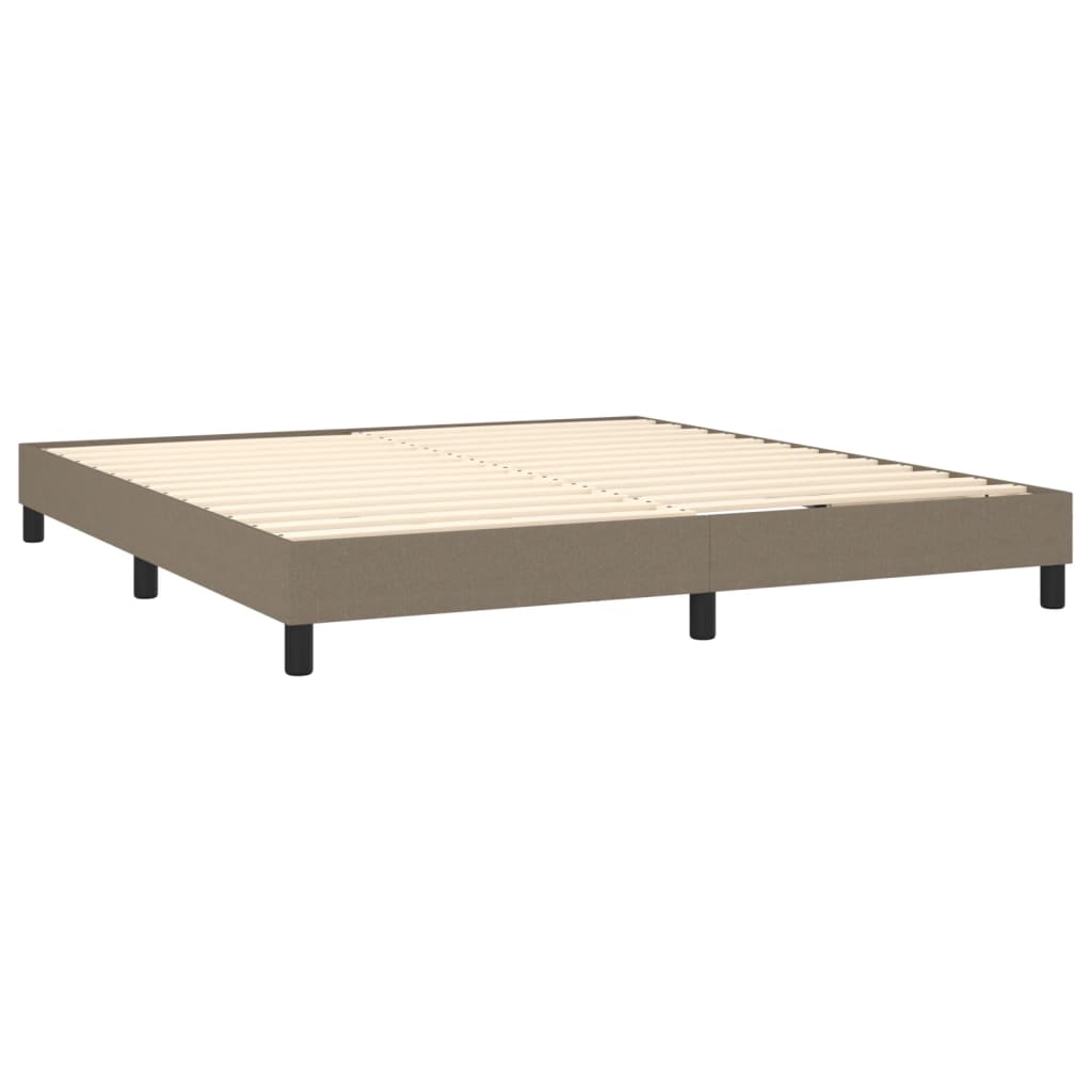 vidaXL Κρεβάτι Boxspring με Στρώμα & LED Taupe 160x200 εκ. Υφασμάτινο