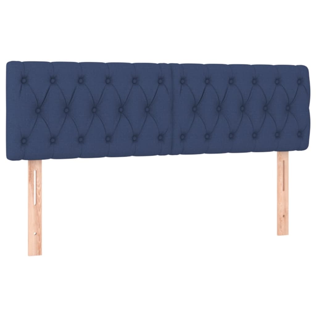 vidaXL Κρεβάτι Boxspring με Στρώμα & LED Μπλε 160x200 εκ. Υφασμάτινο
