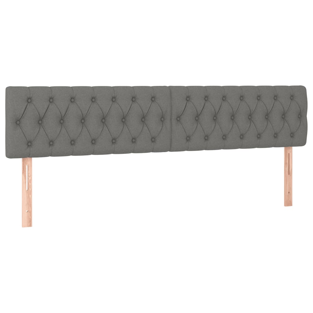 vidaXL Κρεβάτι Boxspring με Στρώμα & LED Σκ.Γκρι 200x200εκ. Υφασμάτινο