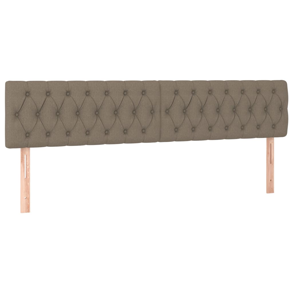 vidaXL Κρεβάτι Boxspring με Στρώμα & LED Taupe 200x200 εκ. Υφασμάτινο