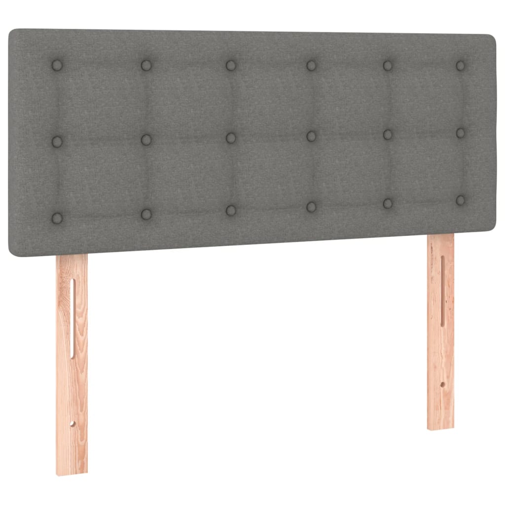 vidaXL Κρεβάτι Boxspring με Στρώμα & LED Σκ.Γκρι 80x200 εκ. Υφασμάτινο