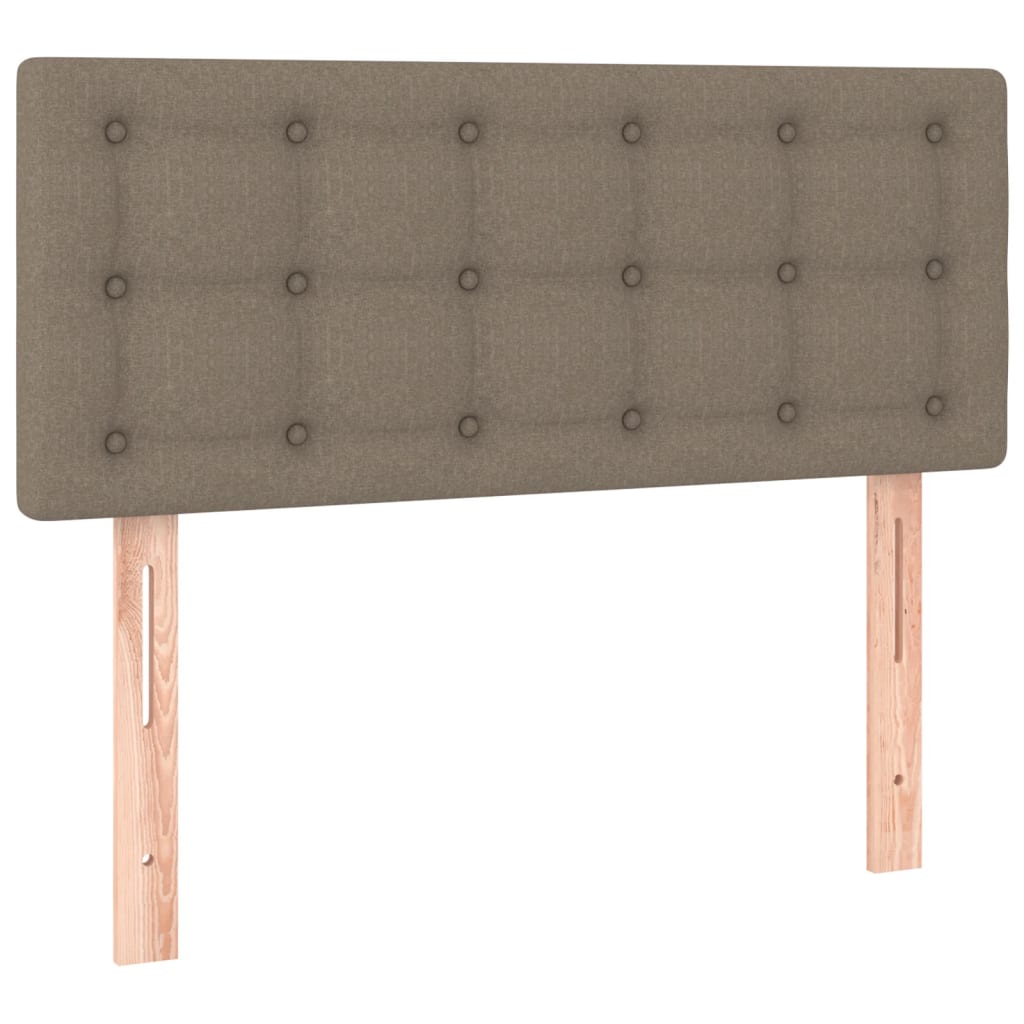 vidaXL Κρεβάτι Boxspring με Στρώμα & LED Taupe 80x200 εκ. Υφασμάτινο