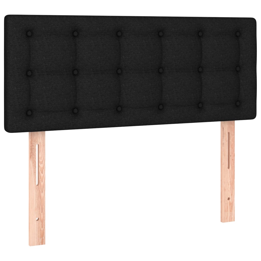 vidaXL Κρεβάτι Boxspring με Στρώμα & LED Μαύρο 100x200 εκ. Υφασμάτινο