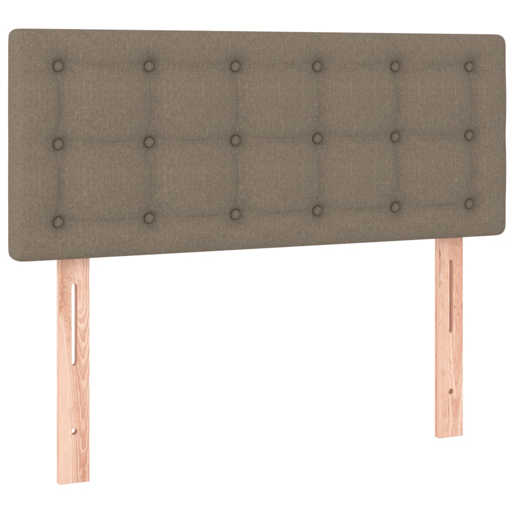 vidaXL Κρεβάτι Boxspring με Στρώμα & LED Taupe 100x200 εκ. Υφασμάτινο