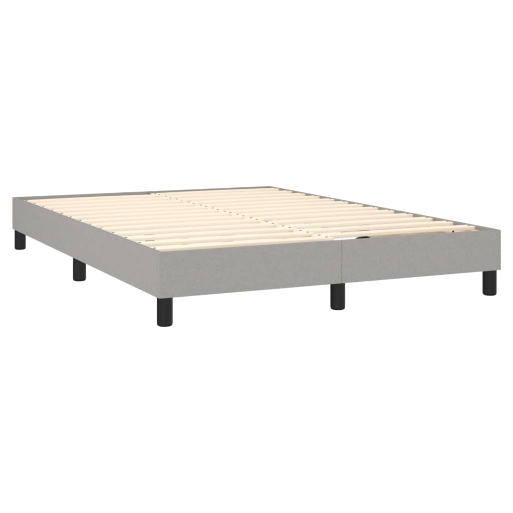 vidaXL Κρεβάτι Boxspring με Στρώμα & LED Αν.Γκρι 140x200 εκ Υφασμάτινο