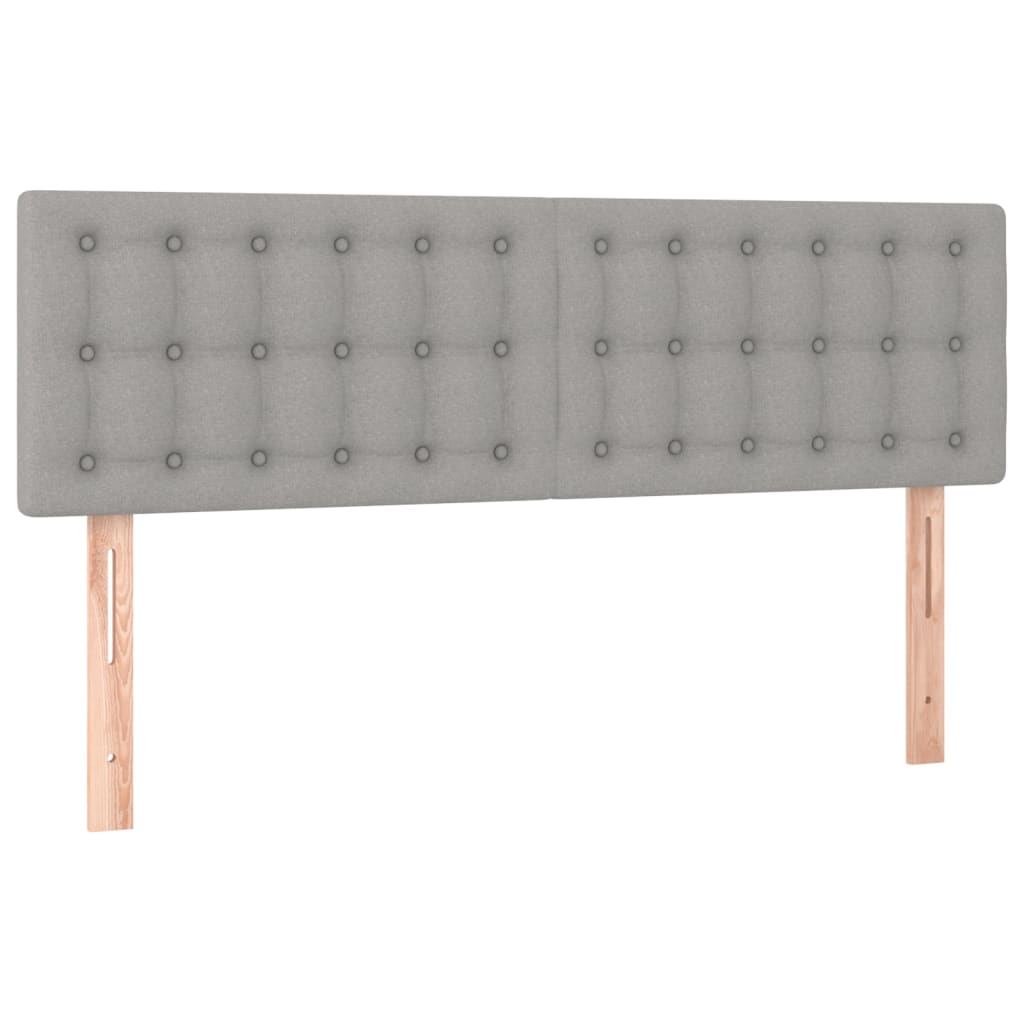 vidaXL Κρεβάτι Boxspring με Στρώμα & LED Αν.Γκρι 140x200 εκ Υφασμάτινο