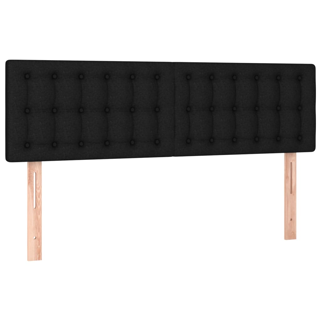 vidaXL Κρεβάτι Boxspring με Στρώμα & LED Μαύρο 140x200 εκ. Υφασμάτινο